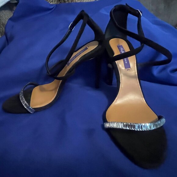 New Ralph Lauren Purple Label Suede Sandal Heel Crystal Embellishments Size 9 39 - Picture 3 of 6